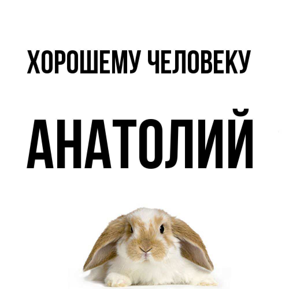 Открытка  с именем. Анатолий, Хорошему человеку  