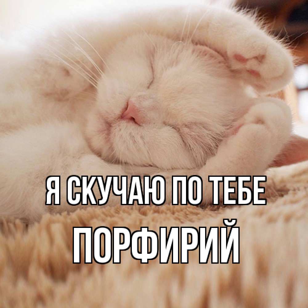 Открытка  с именем. Порфирий, Я скучаю по тебе  