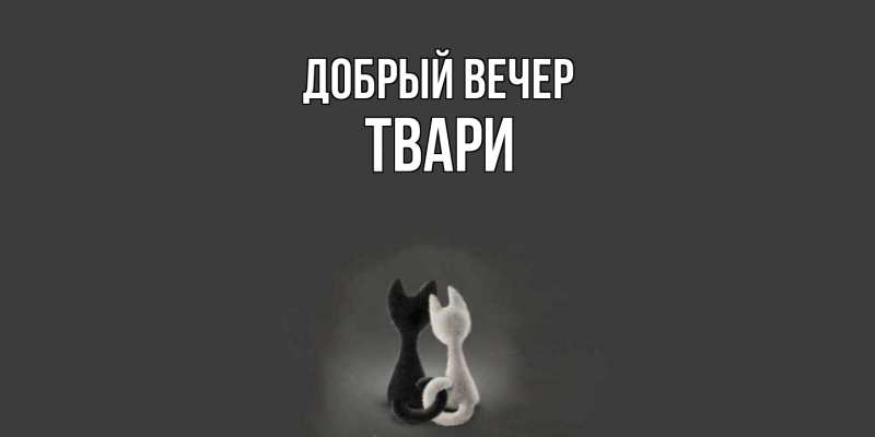 Картинка Добрый вечер, твари