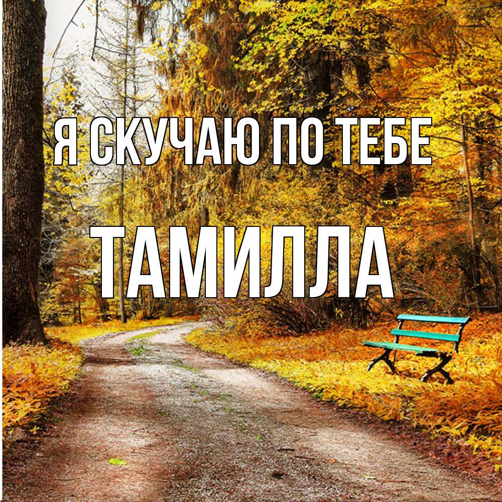Открытка  с именем. Тамилла, Я скучаю по тебе  