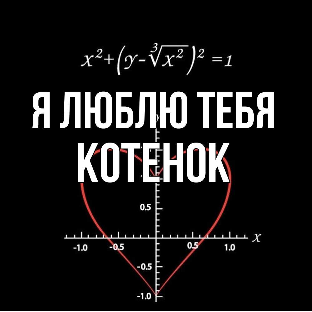 Открытка  с именем. Котенок, Я люблю тебя  
