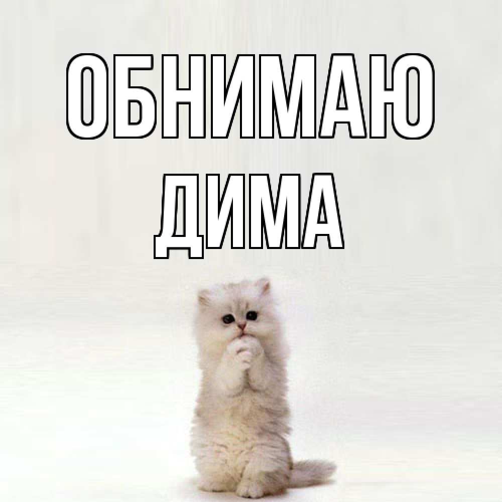 Открытка  с именем. Дима, Обнимаю  
