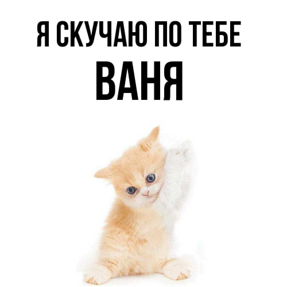 Открытка  с именем. Ваня, Я скучаю по тебе  