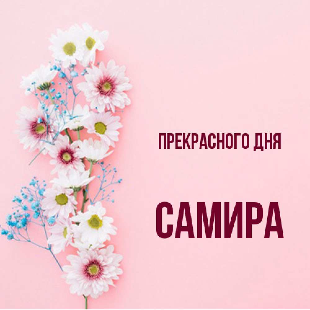 Открытка  с именем. Самира, Прекрасного дня  