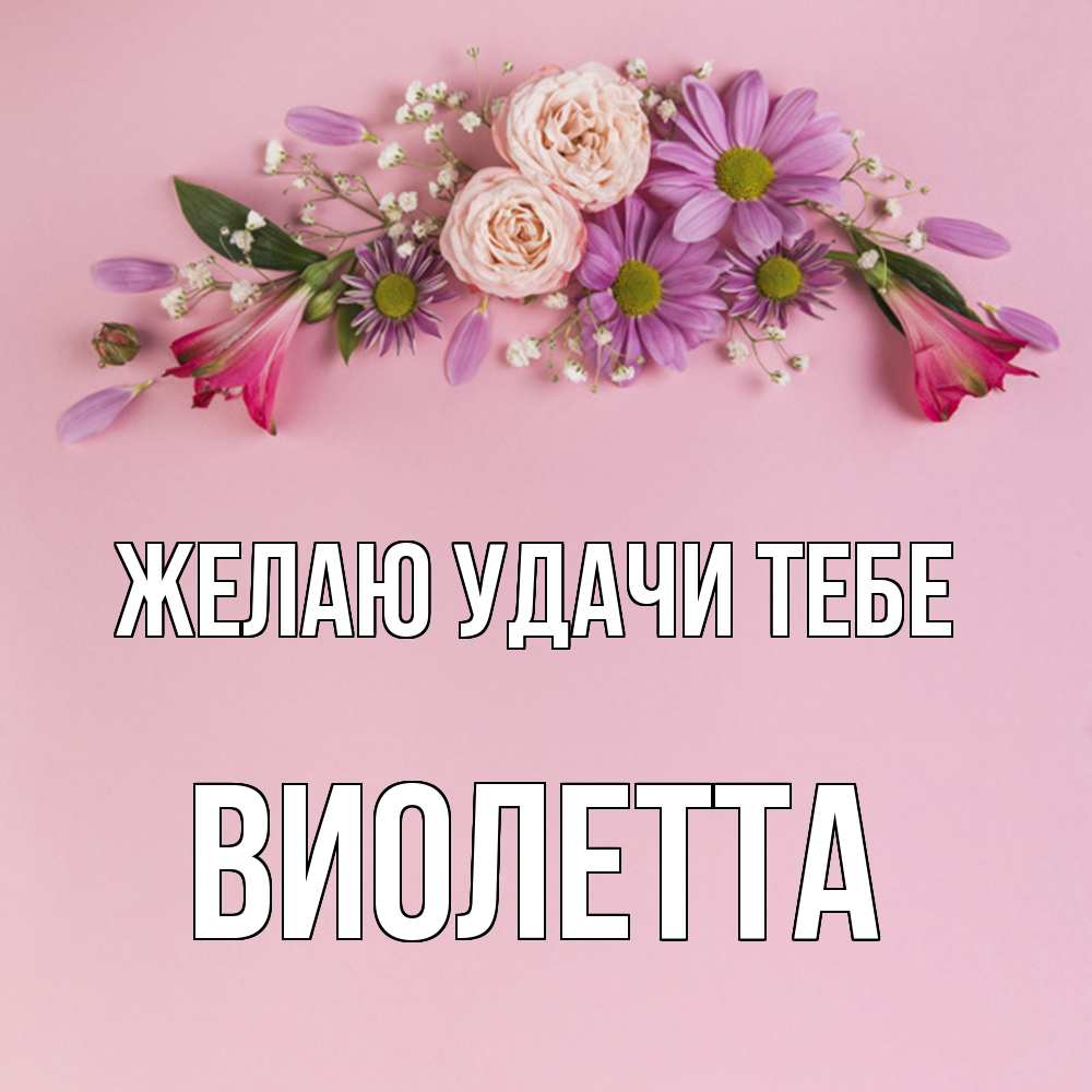 Открытка  с именем. Виолетта, Желаю удачи тебе  