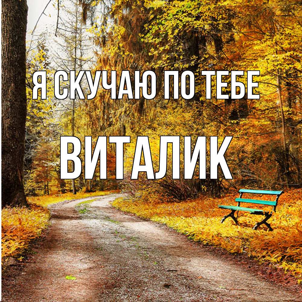 Открытка  с именем. Виталик, Я скучаю по тебе  