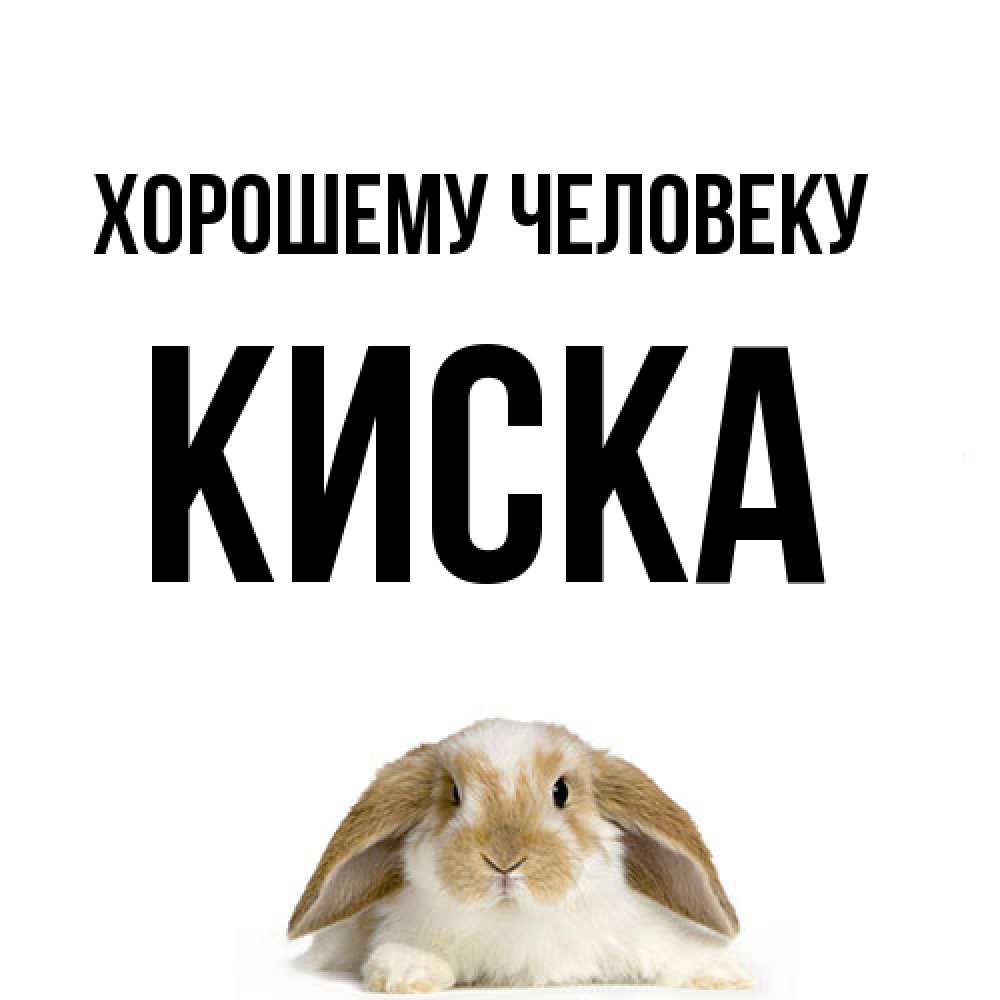 Открытка  с именем. Киска, Хорошему человеку  