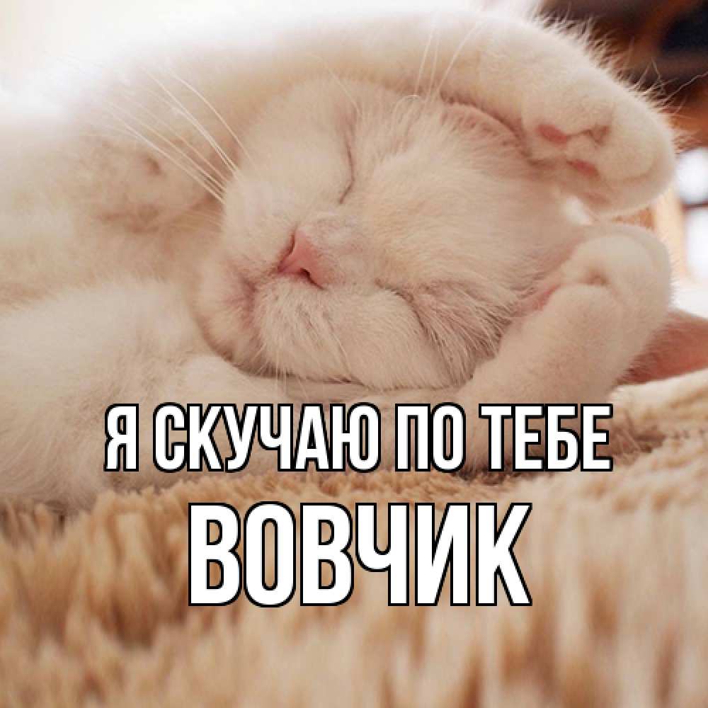 Открытка  с именем. вовчик, Я скучаю по тебе  