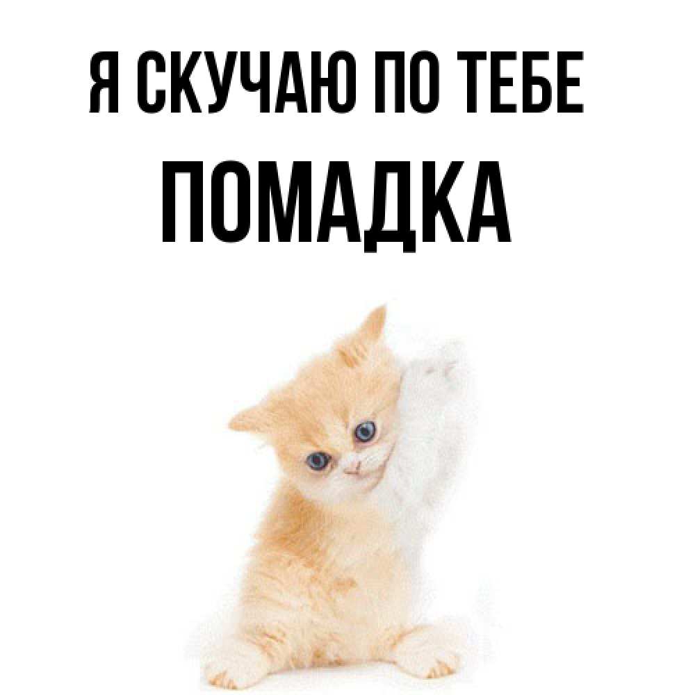 Открытка  с именем. Помадка, Я скучаю по тебе  