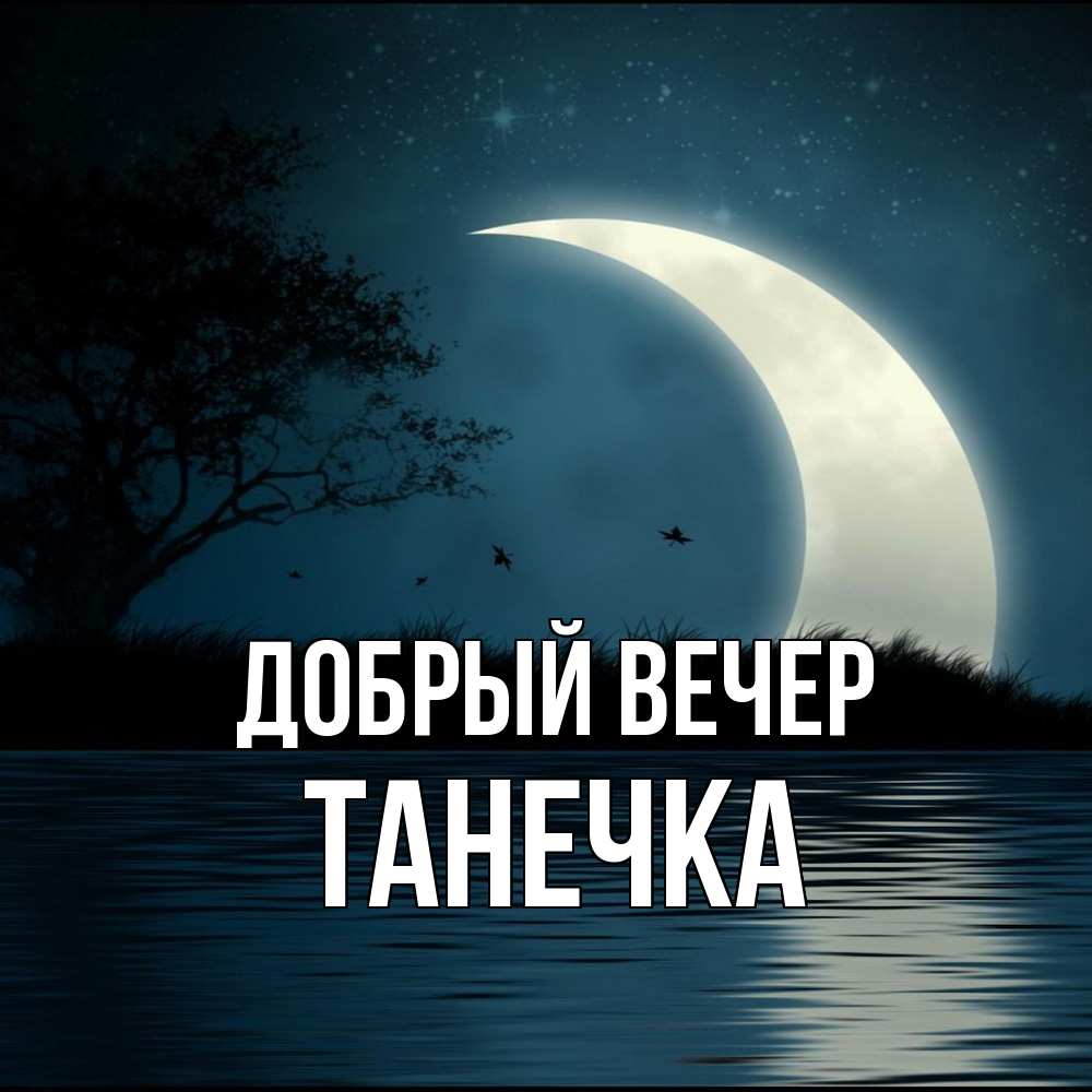 Открытка  с именем. Танечка, Добрый вечер  