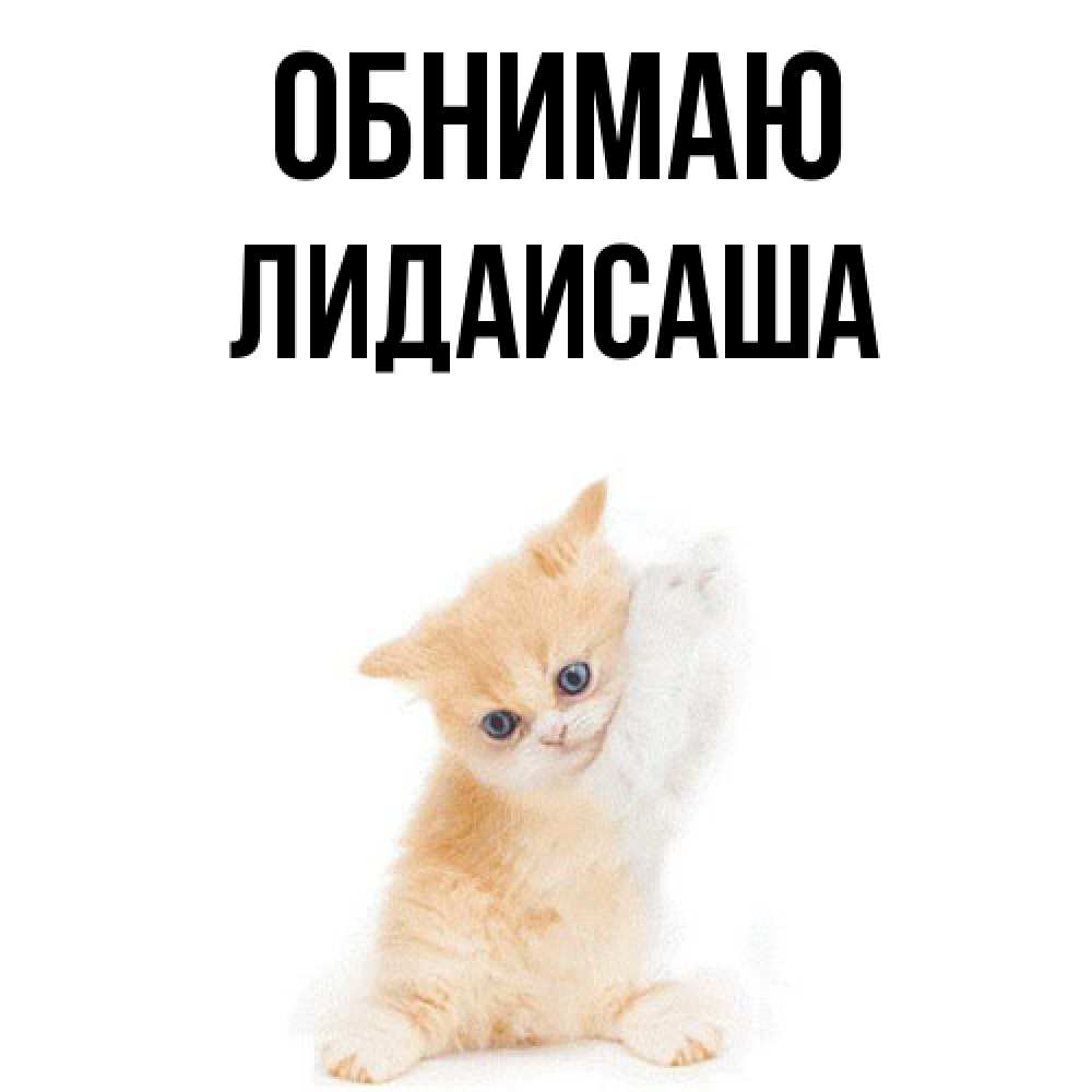 Открытка  с именем. ЛидаИСаша, Обнимаю  