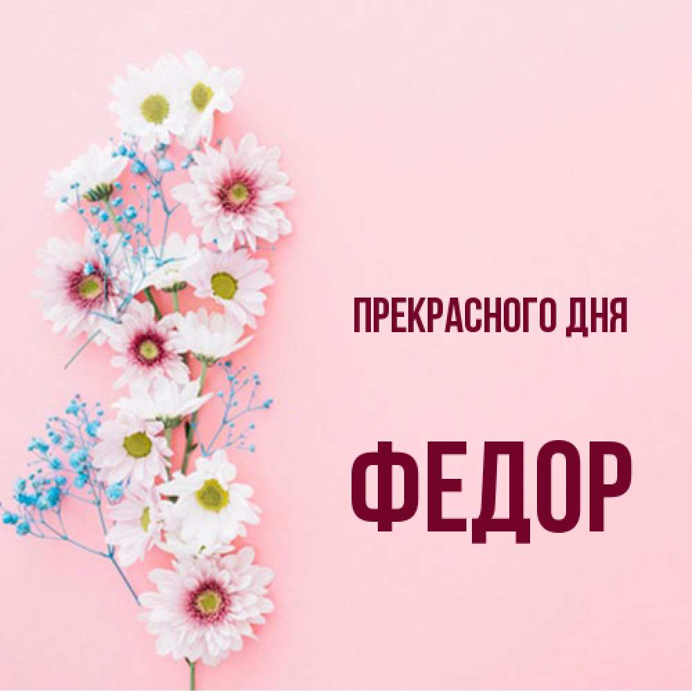 Открытка  с именем. Федор, Прекрасного дня  