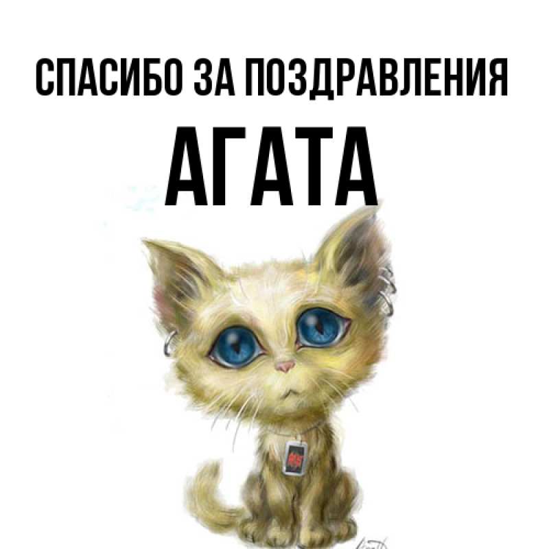 Открытка с именем, Агата, Спасибо за поздравления