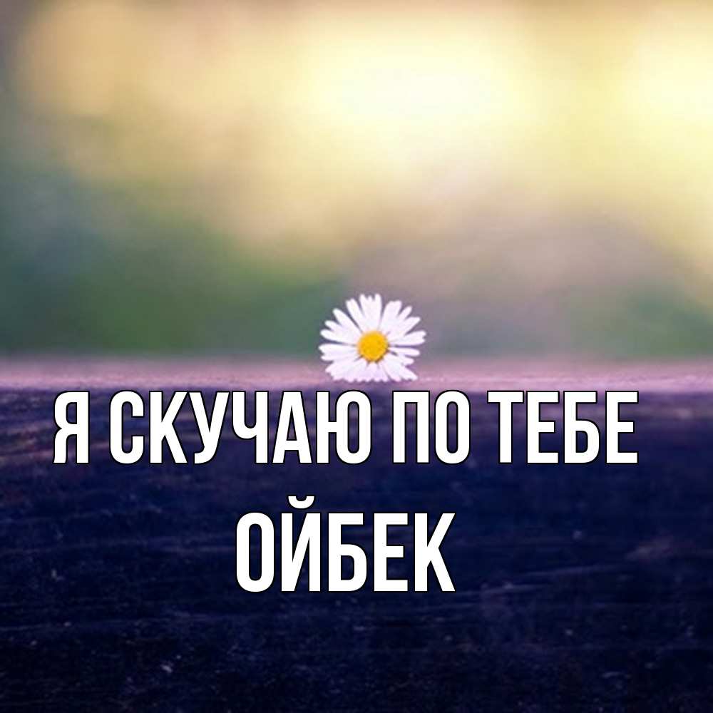 Открытка  с именем. Ойбек, Я скучаю по тебе  