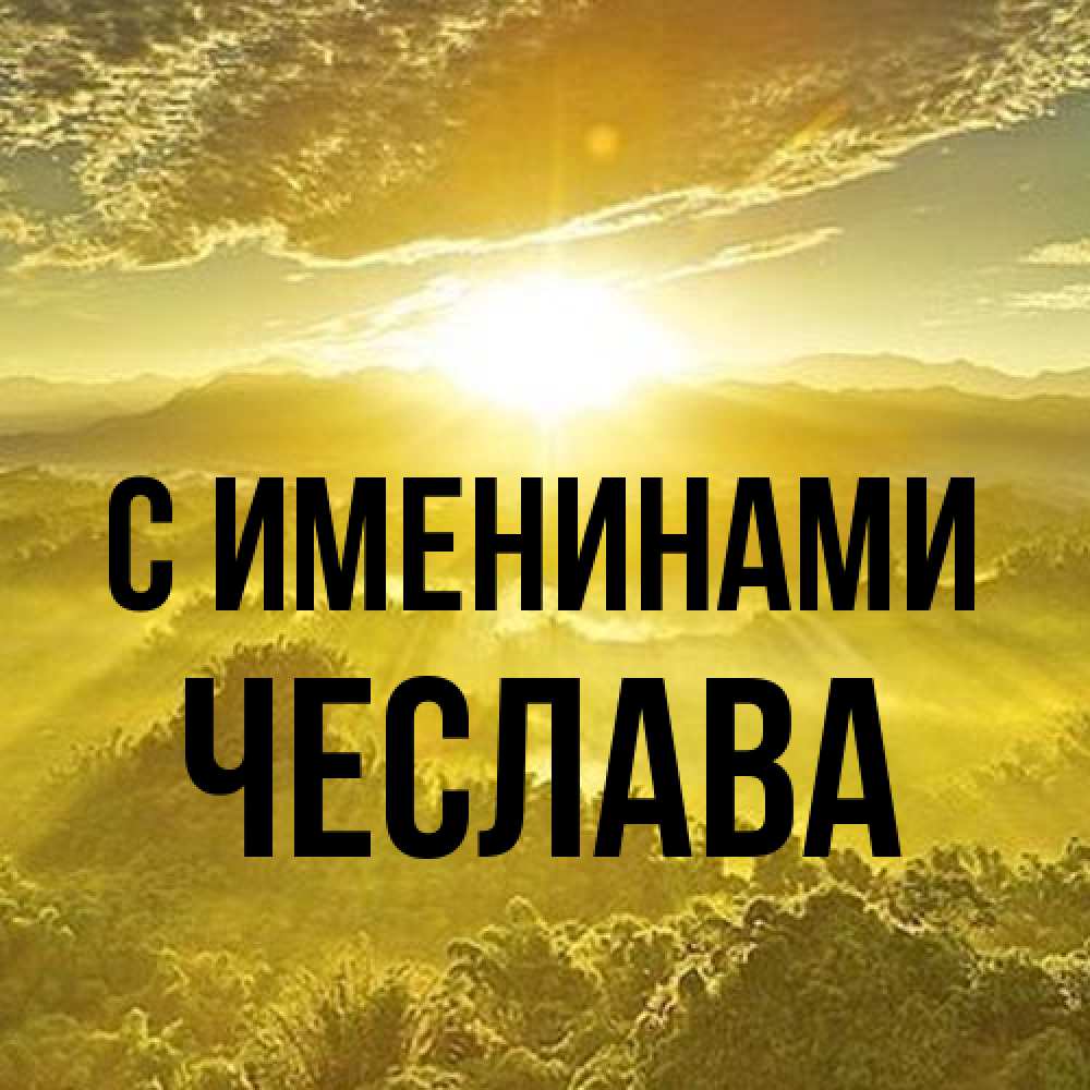 Открытка  с именем. Чеслава, С именинами  