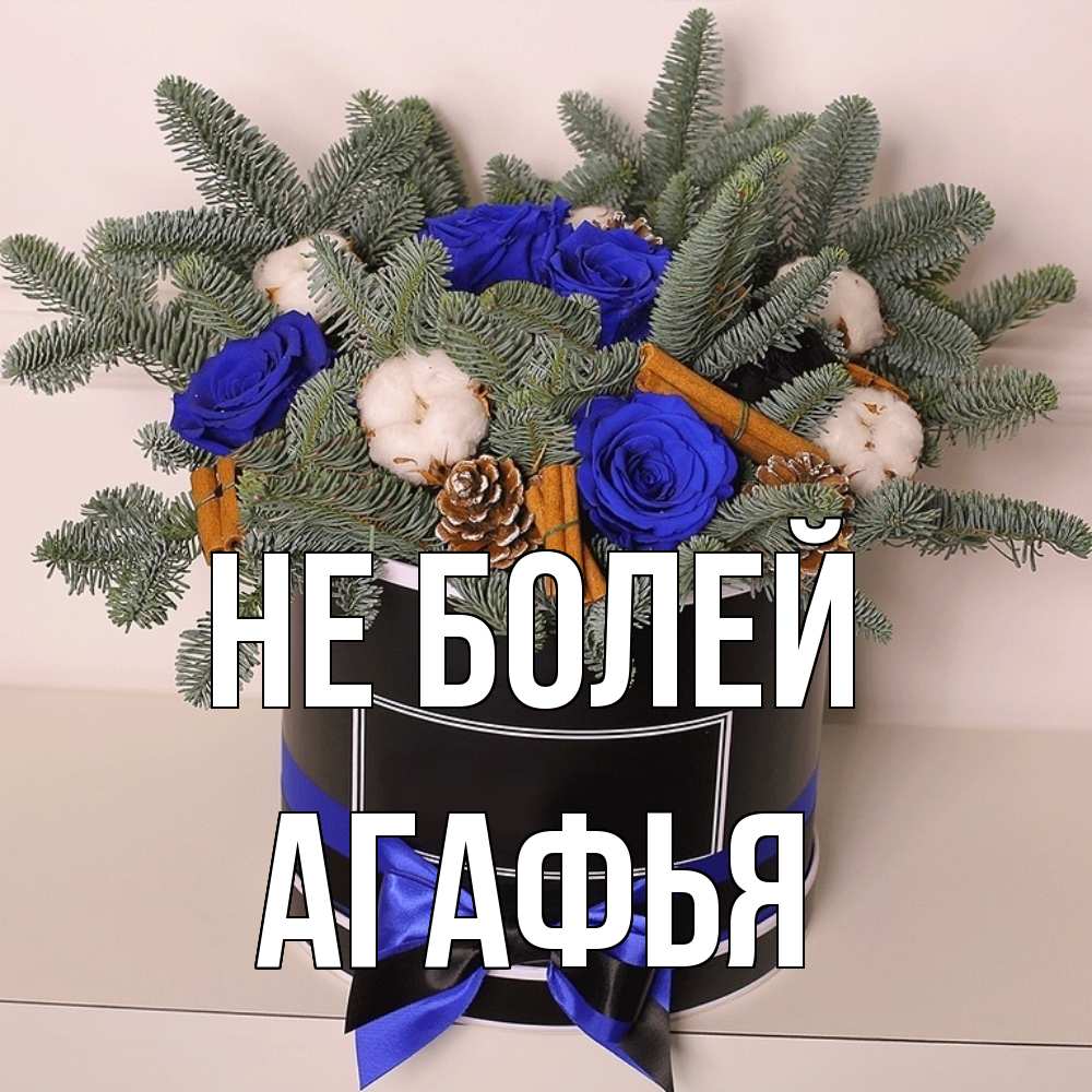 Открытка  с именем. Агафья, Не болей  