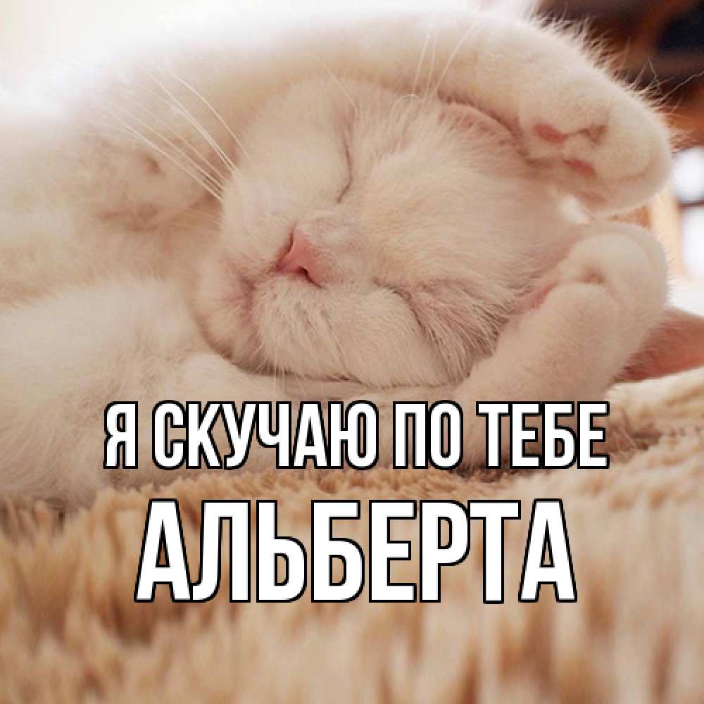 Открытка  с именем. Альберта, Я скучаю по тебе  