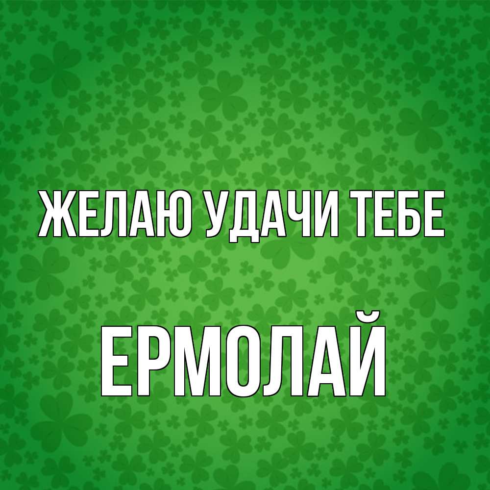 Открытка  с именем. Ермолай, Желаю удачи тебе  