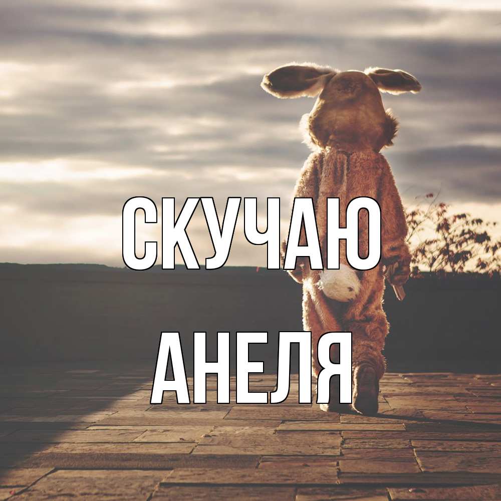 Открытка  с именем. Анеля, Скучаю  