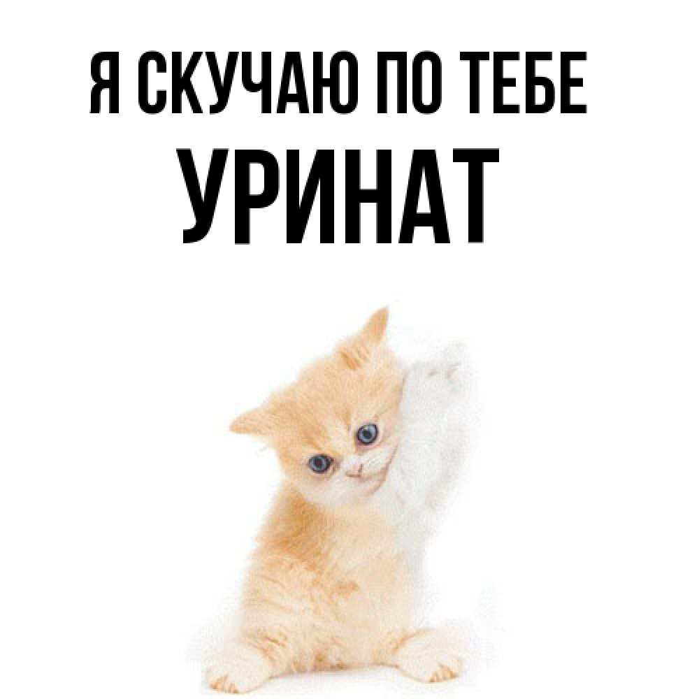 Открытка  с именем. уРинат, Я скучаю по тебе  