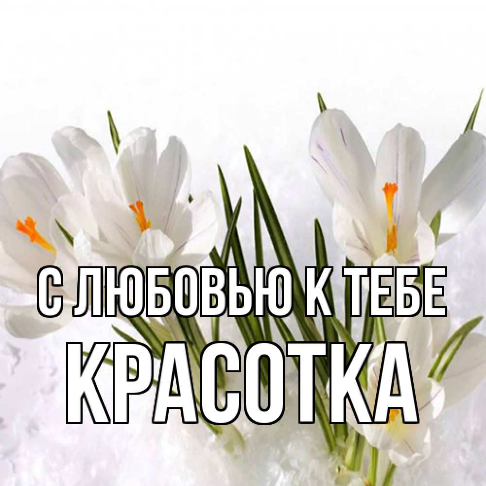 Открытка  с именем. Красотка, С любовью к тебе  