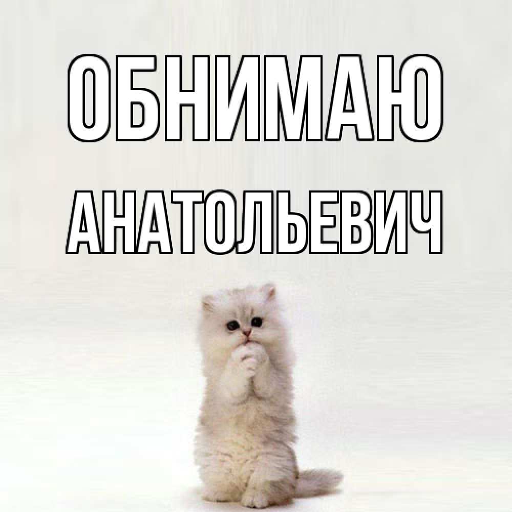 Открытка  с именем. Анатольевич, Обнимаю  