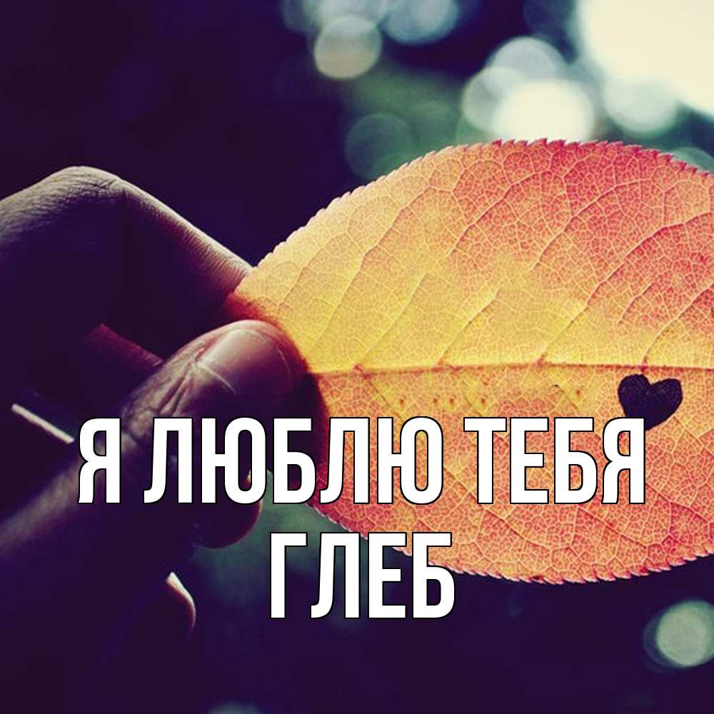 Открытка  с именем. Глеб, Я люблю тебя  