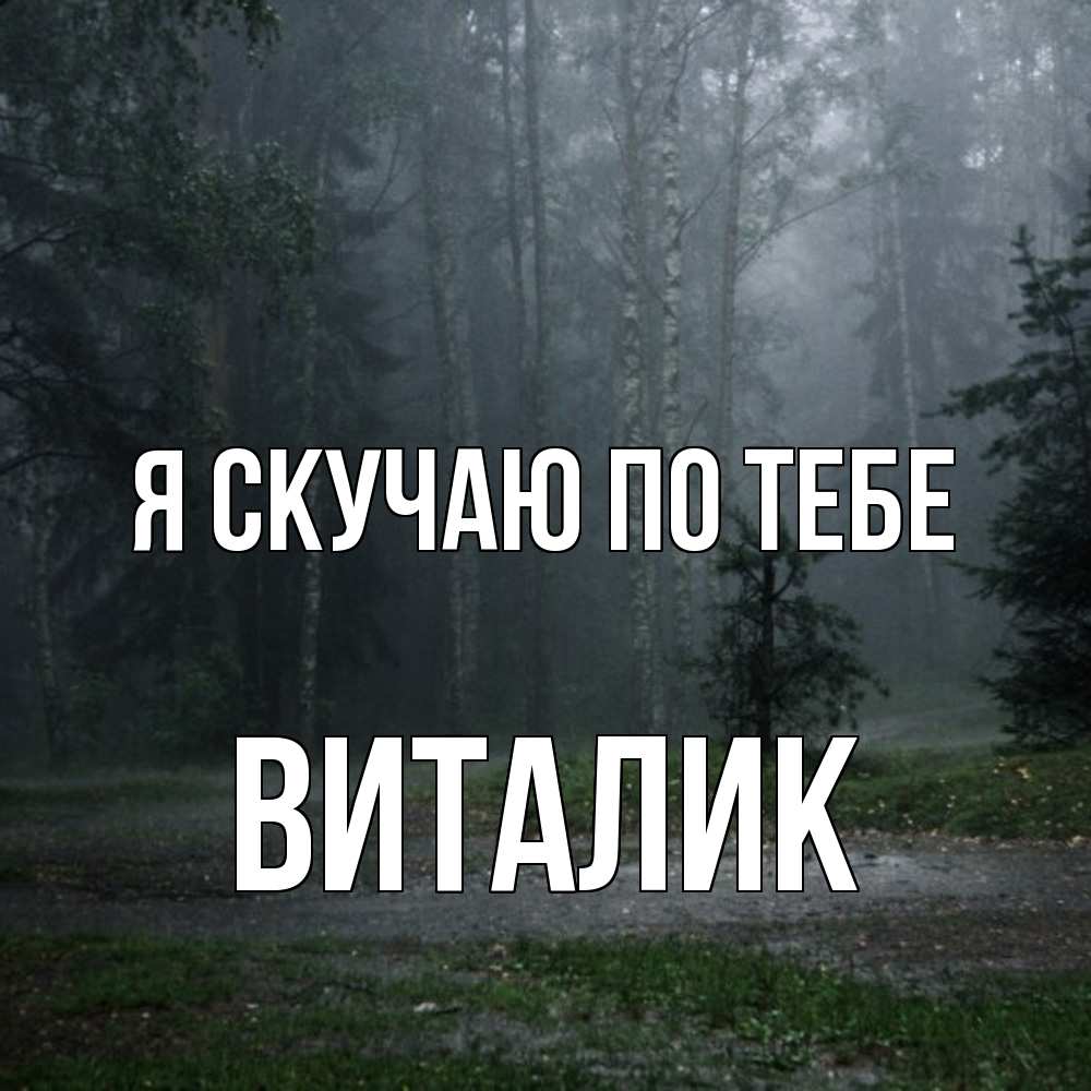 Открытка  с именем. Виталик, Я скучаю по тебе  