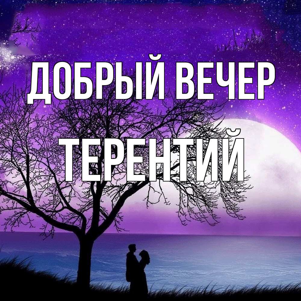 Открытка  с именем. Терентий, Добрый вечер  