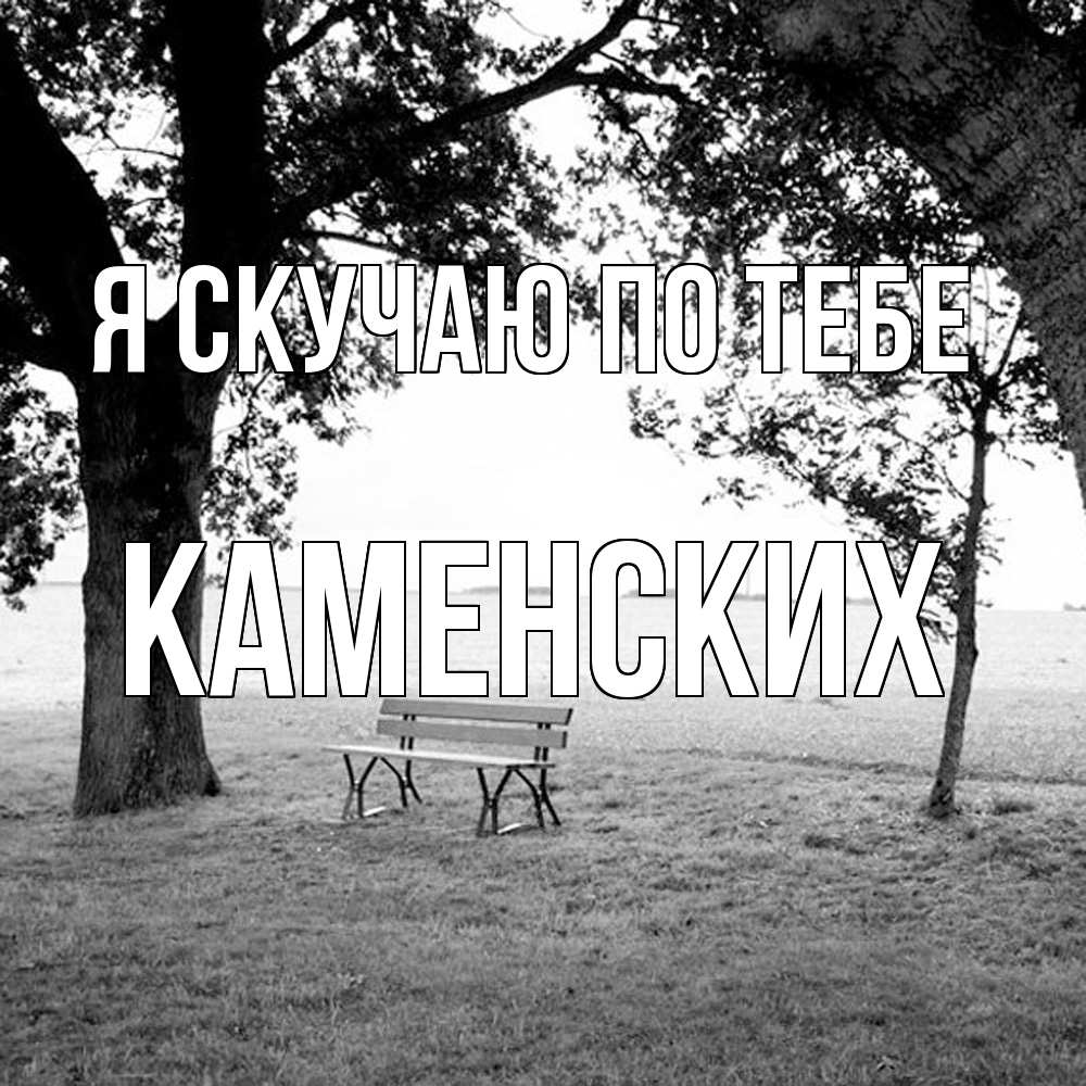 Открытка  с именем. Каменских, Я скучаю по тебе  