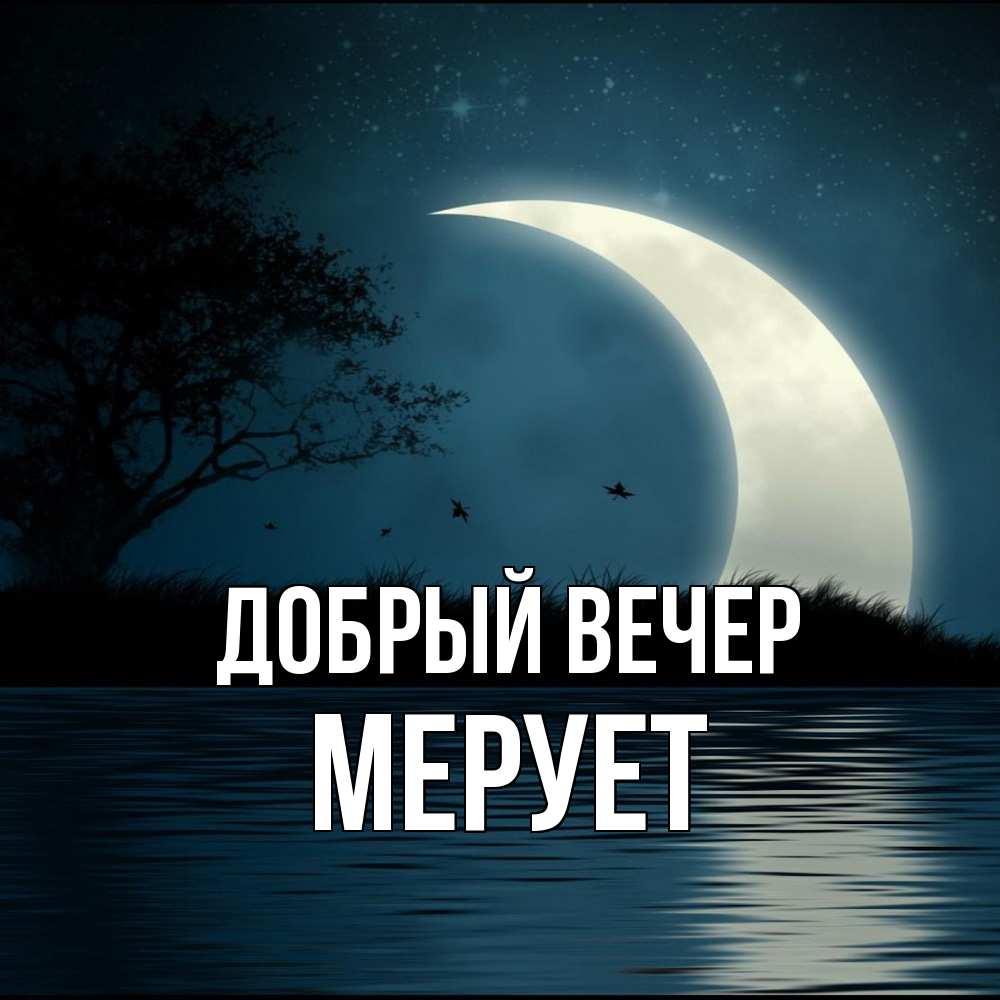 Открытка  с именем. Мерует, Добрый вечер  