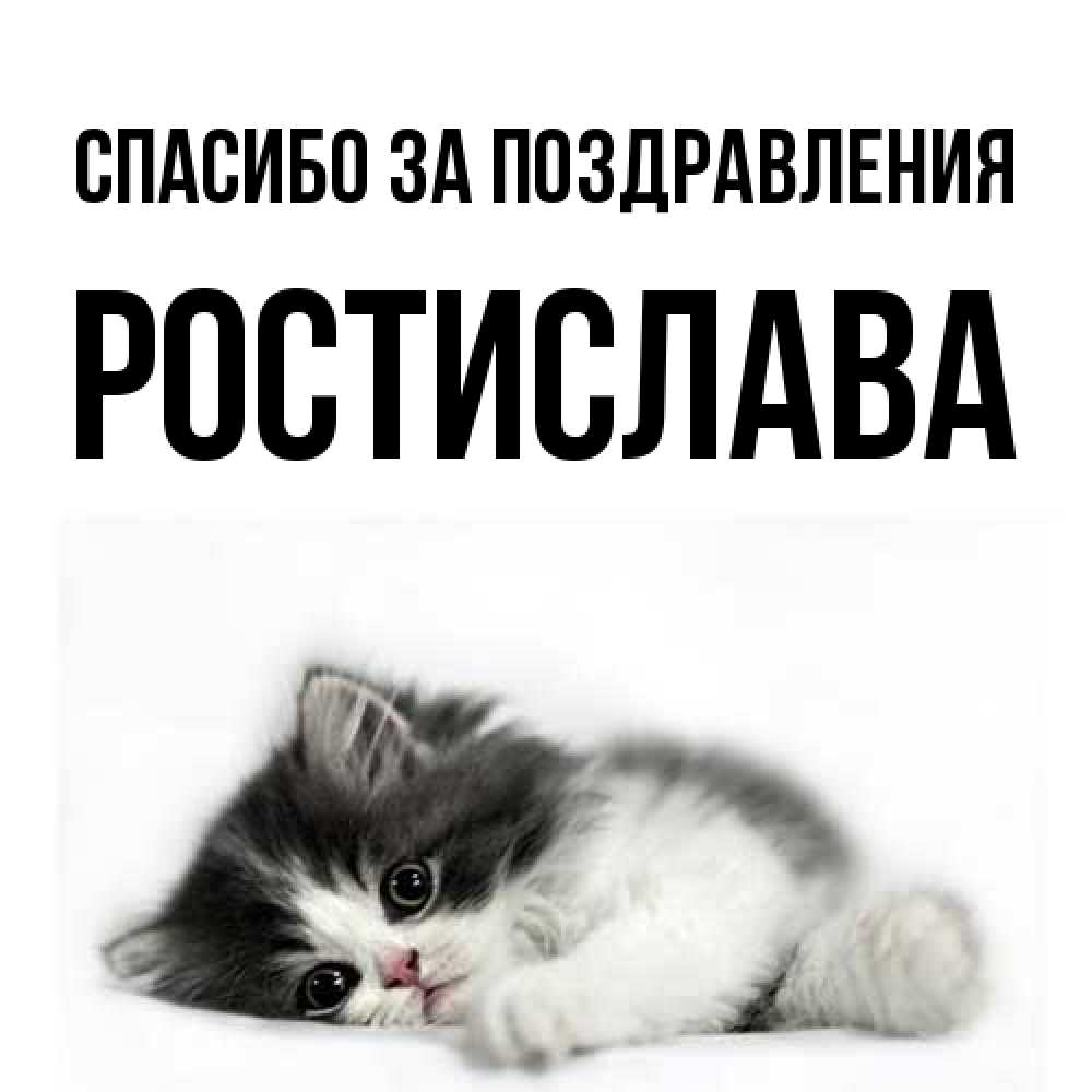 Открытка  с именем. Ростислава, Спасибо за поздравления  