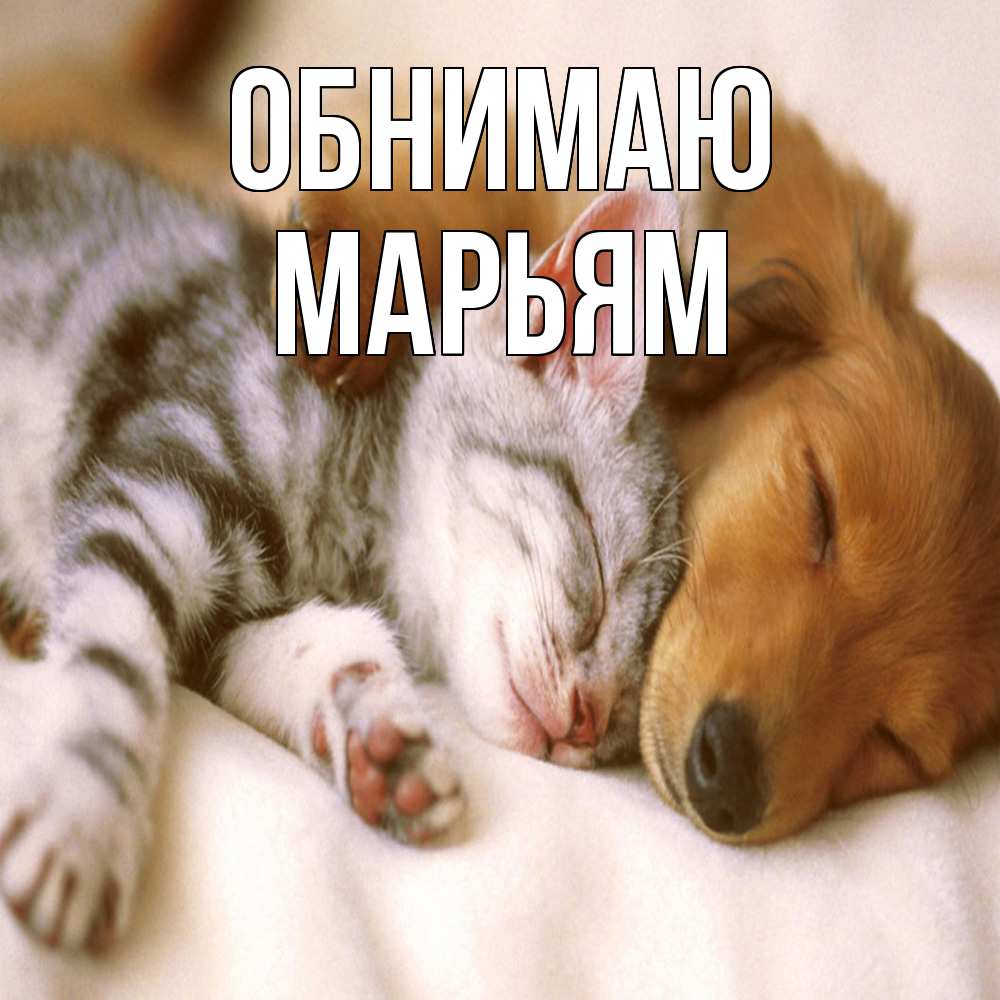 Открытка  с именем. Марьям, Обнимаю  