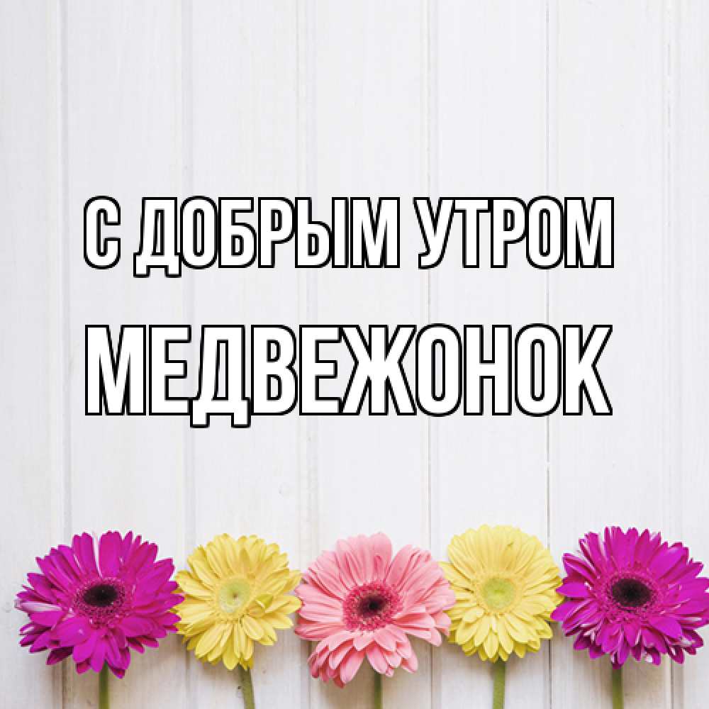 Открытка  с именем. Медвежонок, С добрым утром  