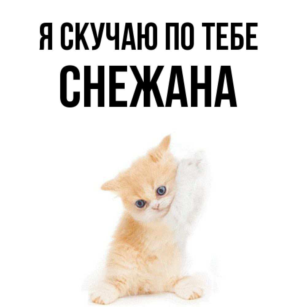 Открытка  с именем. Снежана, Я скучаю по тебе  