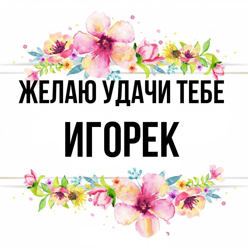 Открытка  с именем. Игорек, Желаю удачи тебе  
