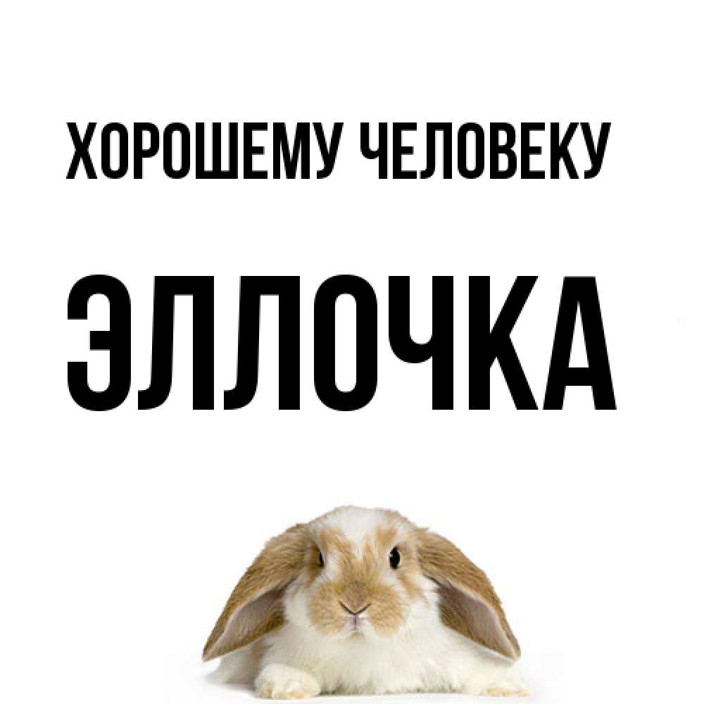 Открытка  с именем. Эллочка, Хорошему человеку  
