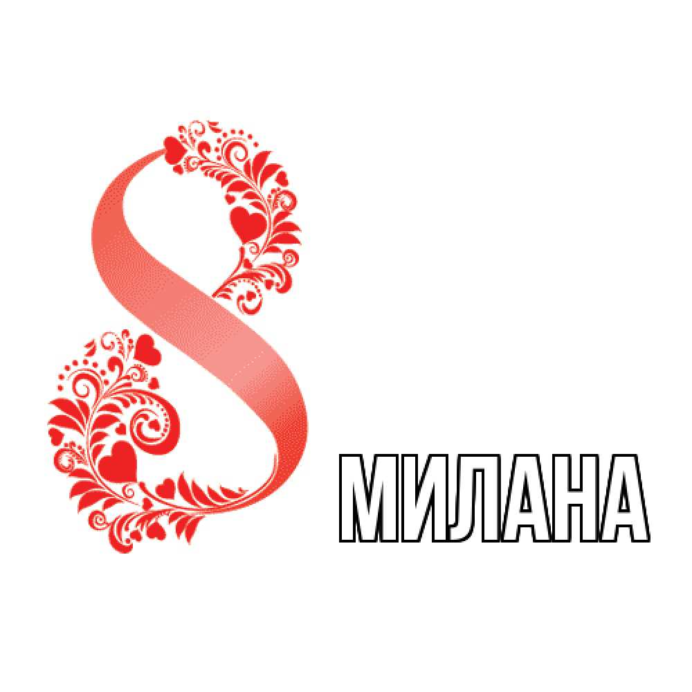 Открытка  с именем. Милана, Главная  