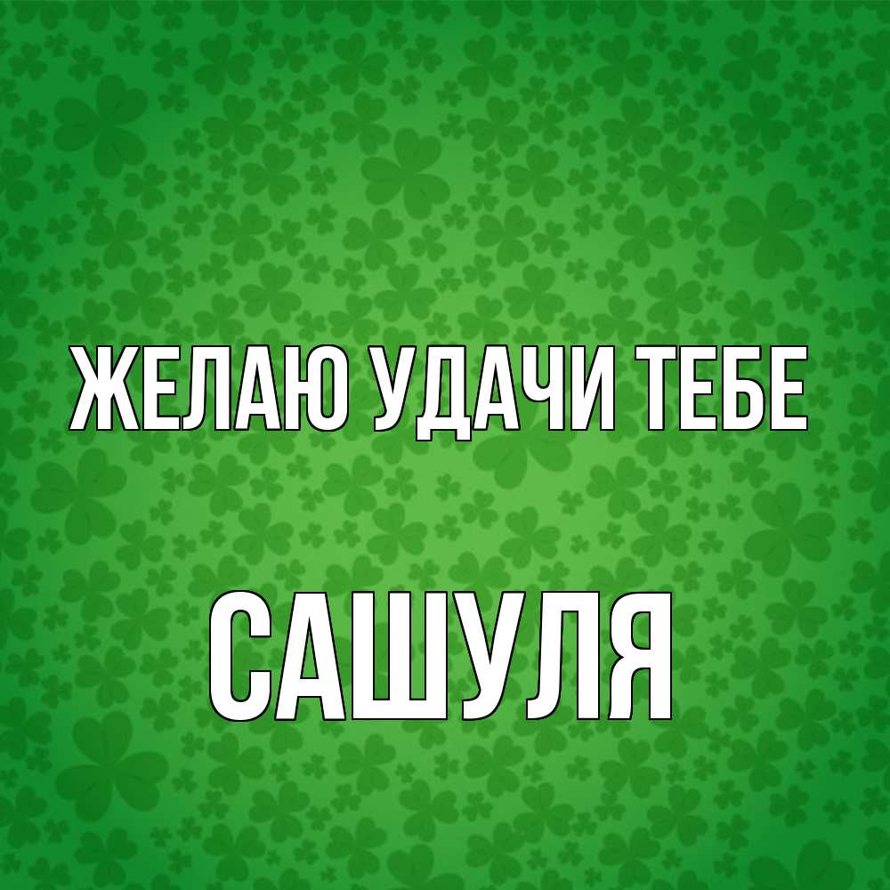 Открытка  с именем. Сашуля, Желаю удачи тебе  