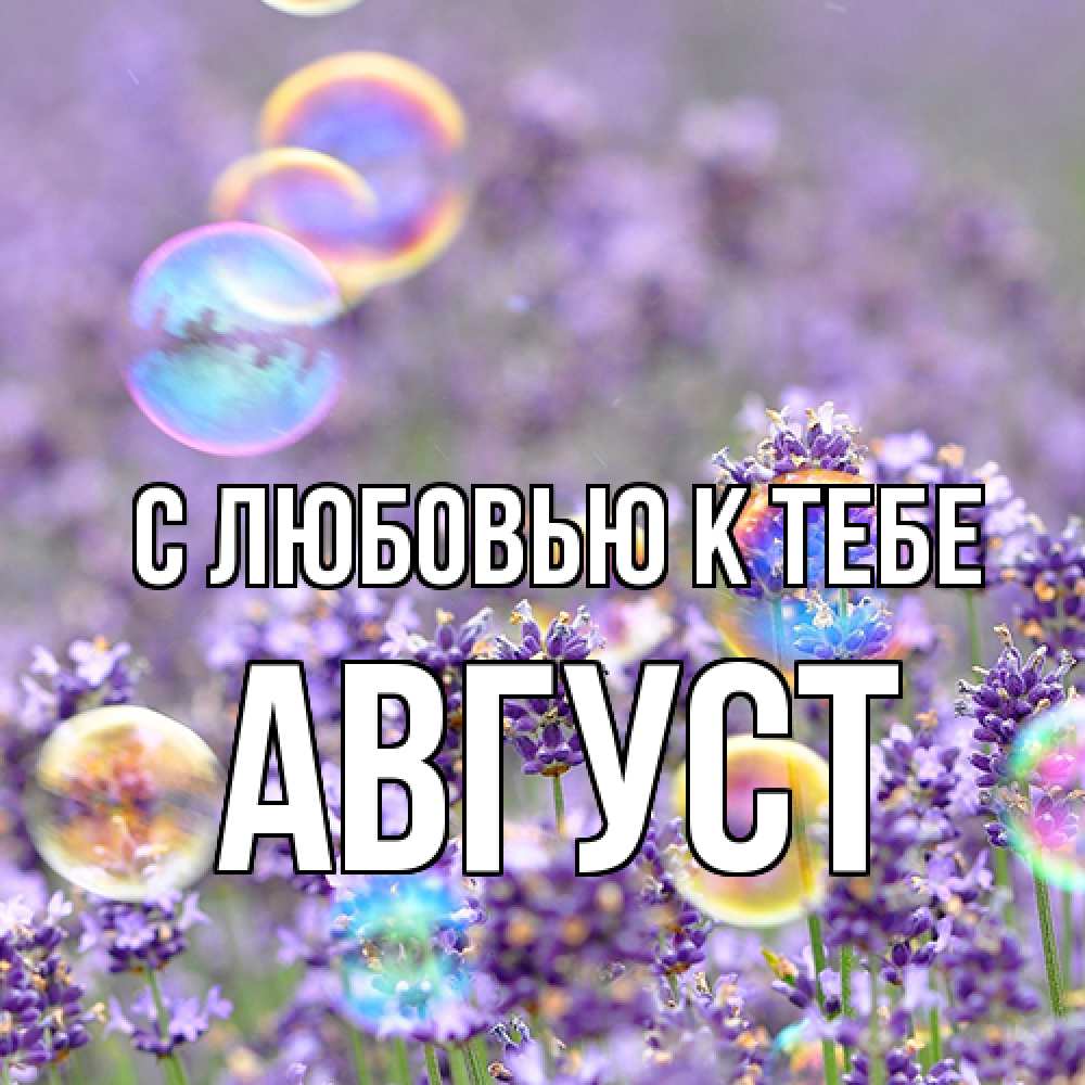 Открытка  с именем. Август, С любовью к тебе  
