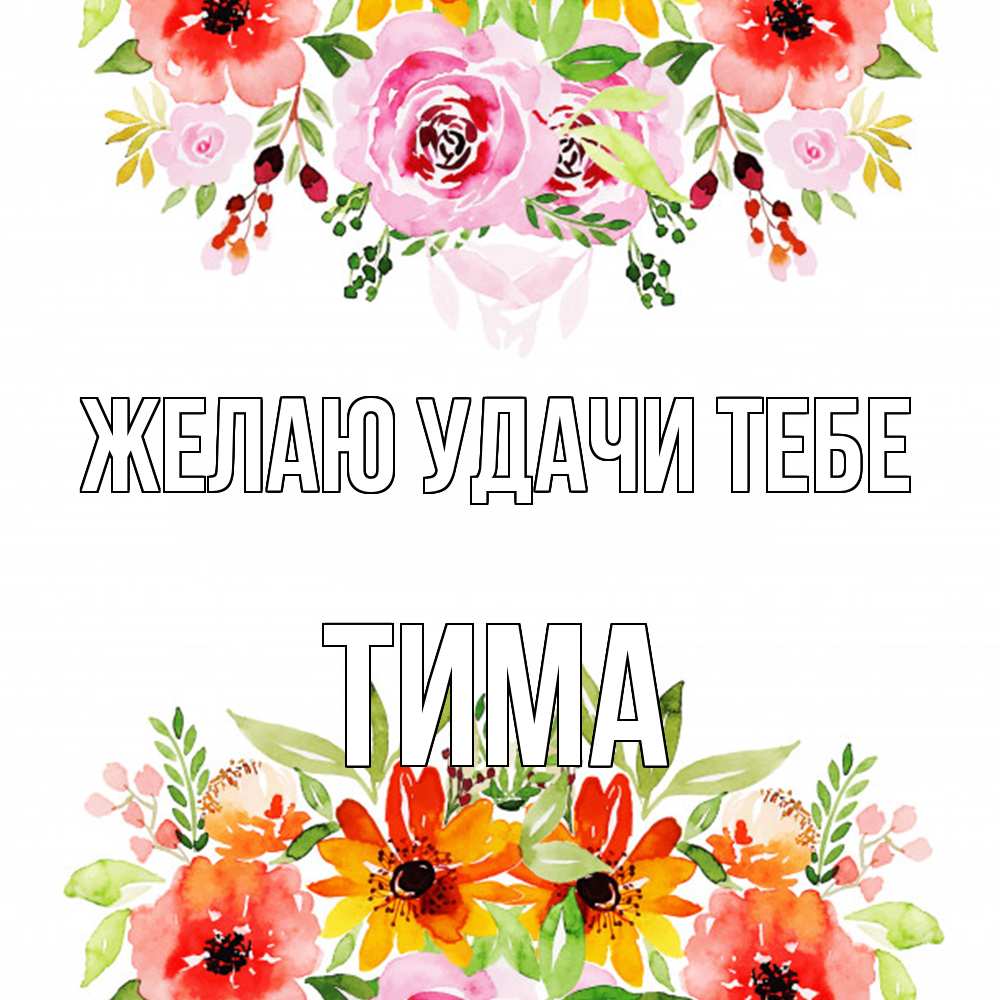 Открытка  с именем. Тима, Желаю удачи тебе  
