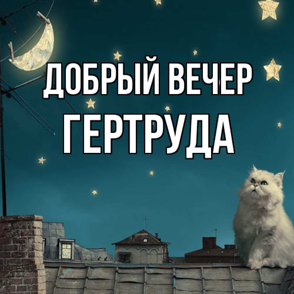 Открытка  с именем. Гертруда, Добрый вечер  