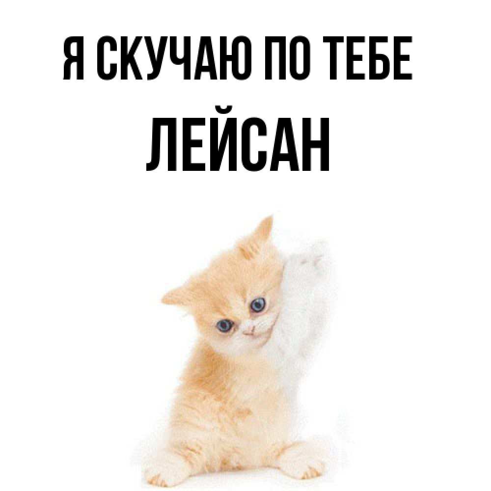 Открытка  с именем. Лейсан, Я скучаю по тебе  