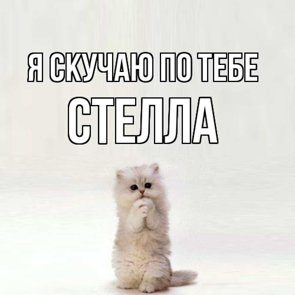 Открытка  с именем. Стелла, Я скучаю по тебе  