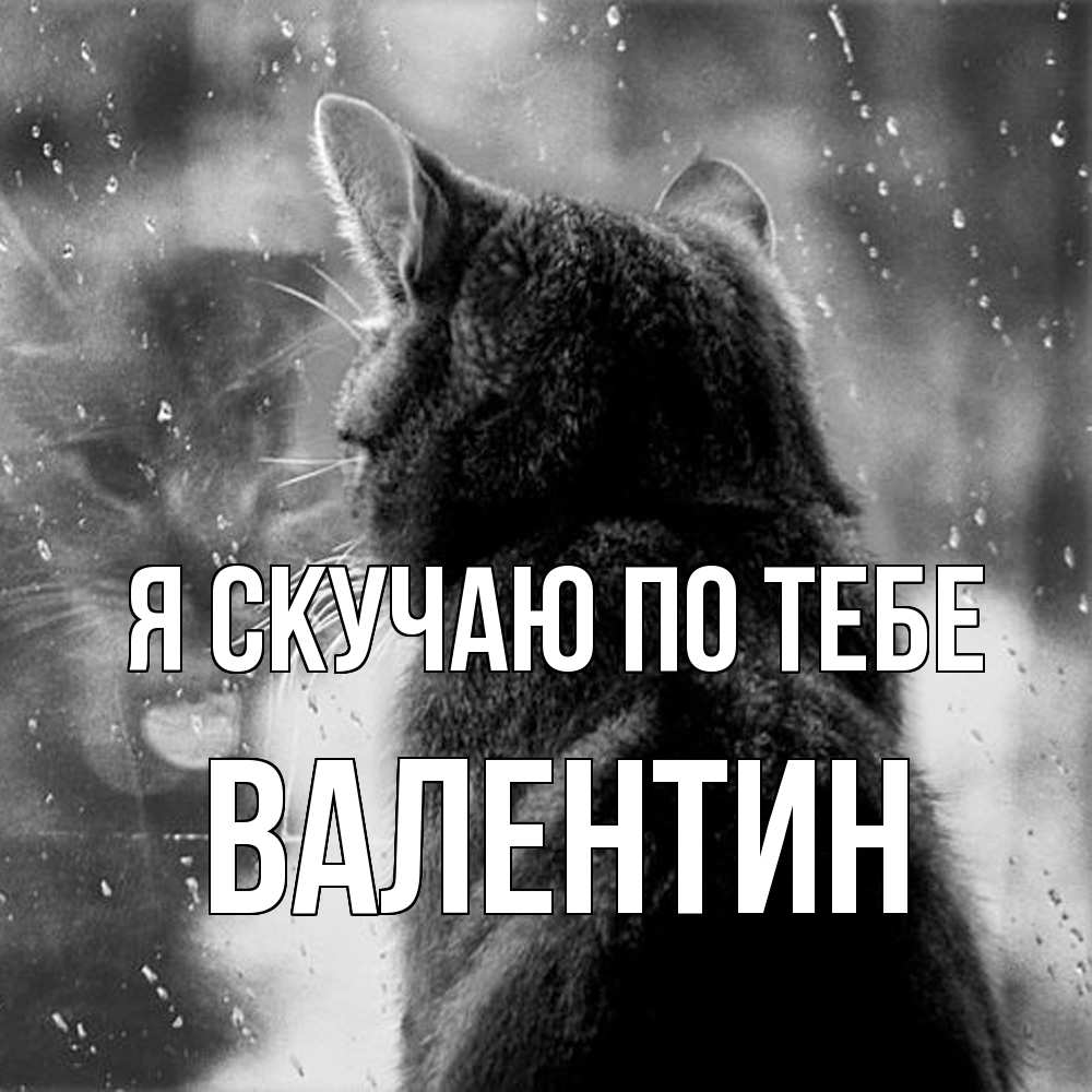 Открытка  с именем. Валентин, Я скучаю по тебе  
