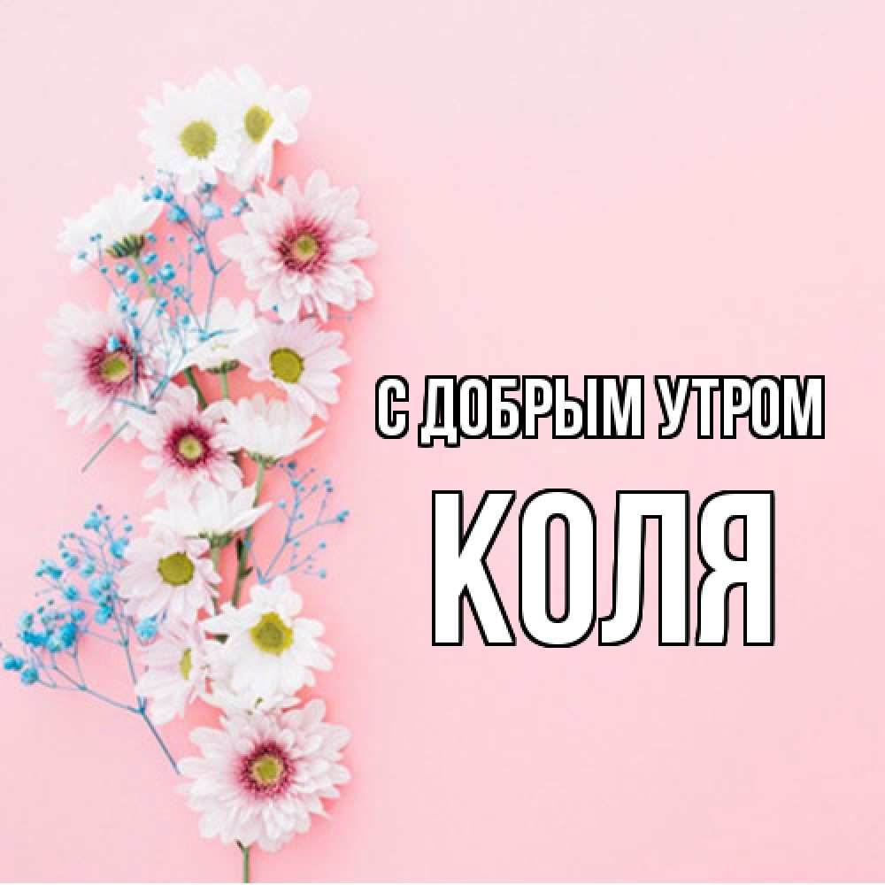 Открытка  с именем. КОЛЯ, С добрым утром  