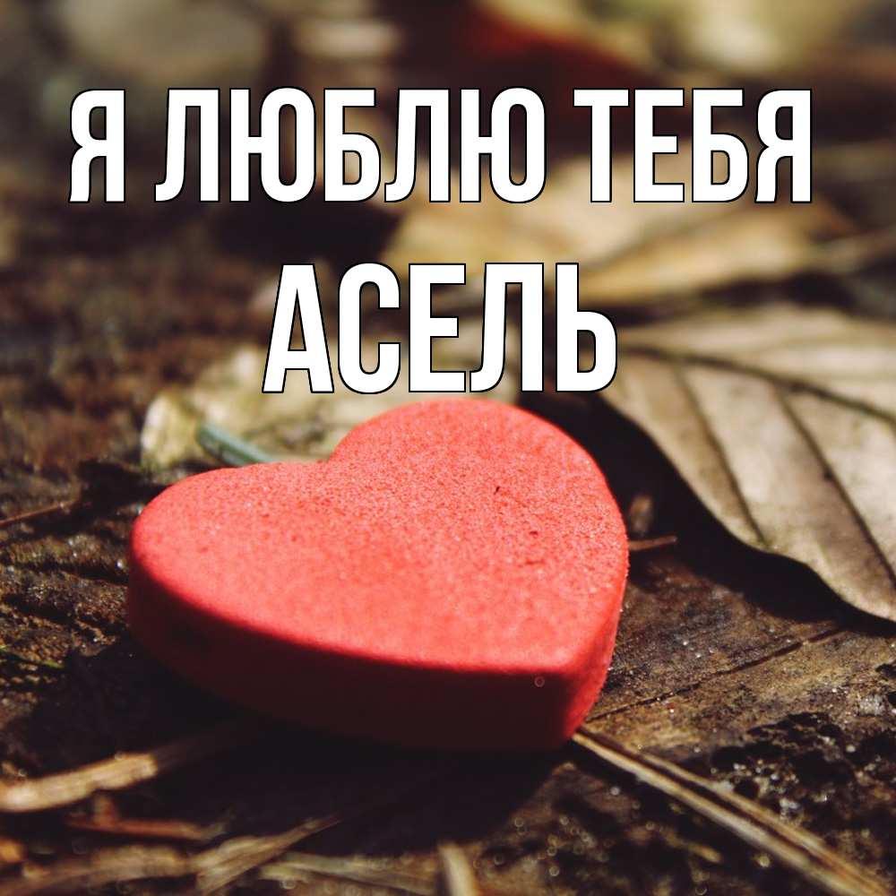 Открытка  с именем. Асель, Я люблю тебя  