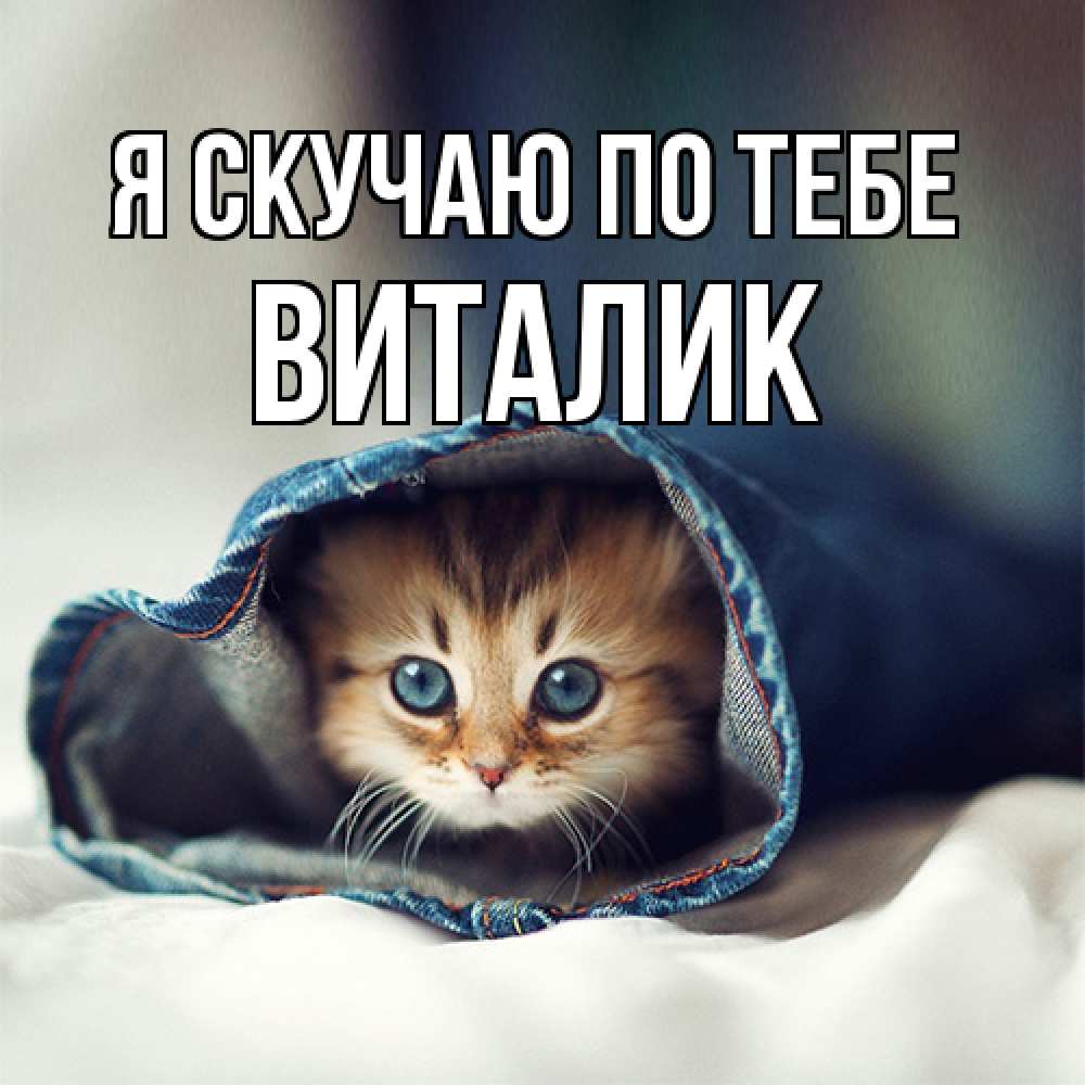 Открытка  с именем. Виталик, Я скучаю по тебе  