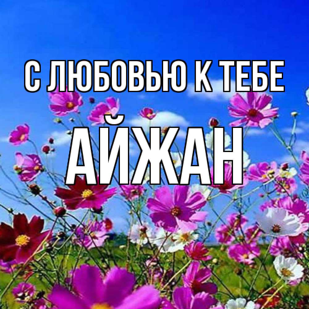 Открытка  с именем. Айжан, С любовью к тебе  