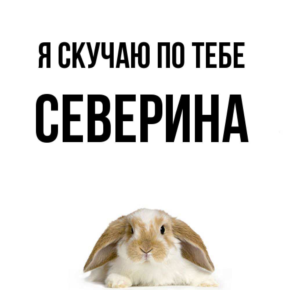 Открытка  с именем. Северина, Я скучаю по тебе  